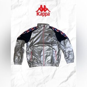 Kappa Authentic Zilcar Metallic Silver Slim Fit Windbreaker